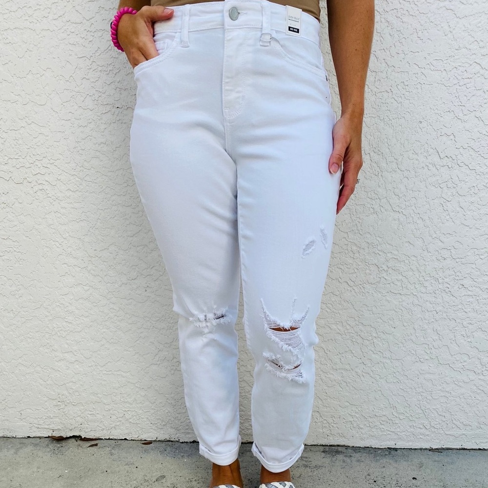 Judy blue white distressed denim